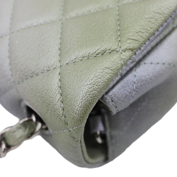 CHANEL Classic Rectangular Flap Mini Quilted Iridescent Leather Crossbody Bag  Multicolor