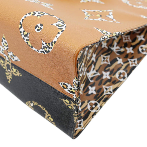 LOUIS VUITTON Onthego Jungle GM Giant Monogram Canvas Tote Shoulder Bag Black