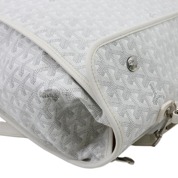 GOYARD Saint Leger Chevron Print Canvas Backpack White
