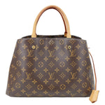 LOUIS VUITTON Montaigne MM Monogram Canvas Shoulder Bag Brown