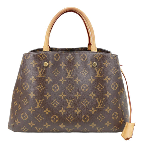 LOUIS VUITTON Montaigne MM Monogram Canvas Shoulder Bag Brown