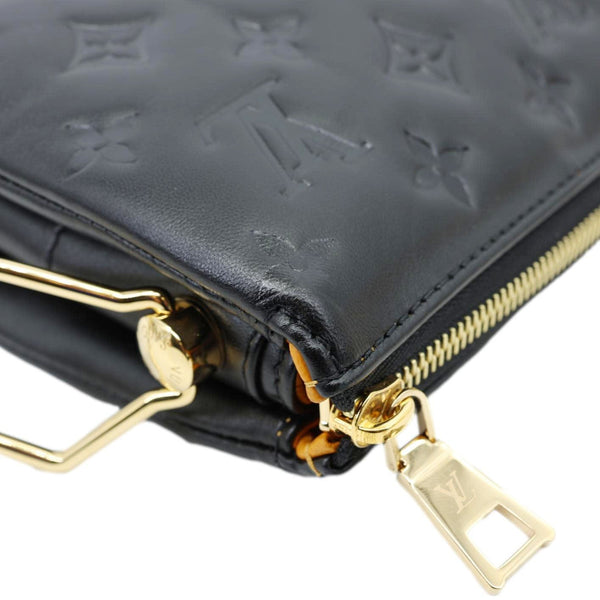 LOUIS VUITTON Coussin MM Monogram Embossed Shoulder Bag Black