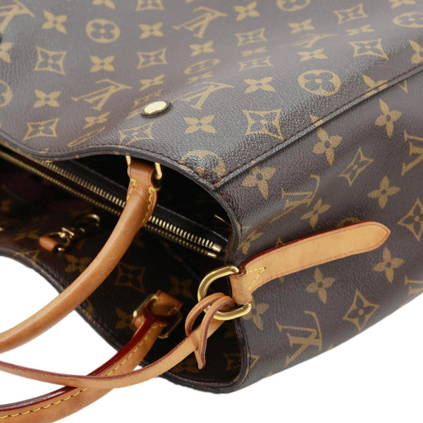 LOUIS VUITTON Montaigne MM Monogram Canvas Shoulder Bag Brown