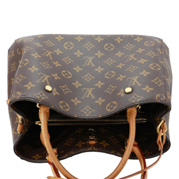 LOUIS VUITTON Montaigne MM Monogram Canvas Shoulder Bag Brown