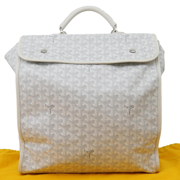 GOYARD Saint Leger Chevron Print Canvas Backpack White