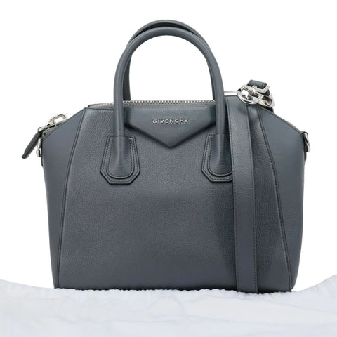 GIVENCHY Antigona Small Sugar Goatskin Leather Shoulder Bag Grey