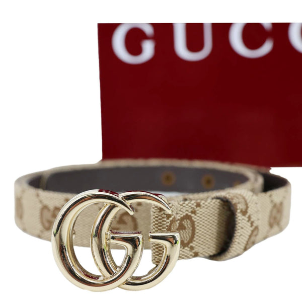 GUCCI Interlocking GG Canvas Belt Size 95/38 Beige 409417