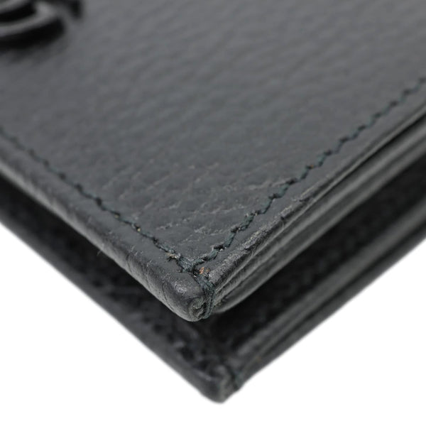 GUCCI GG Petit Marmont Leather Card Case Bi-fold Wallet Black 456126