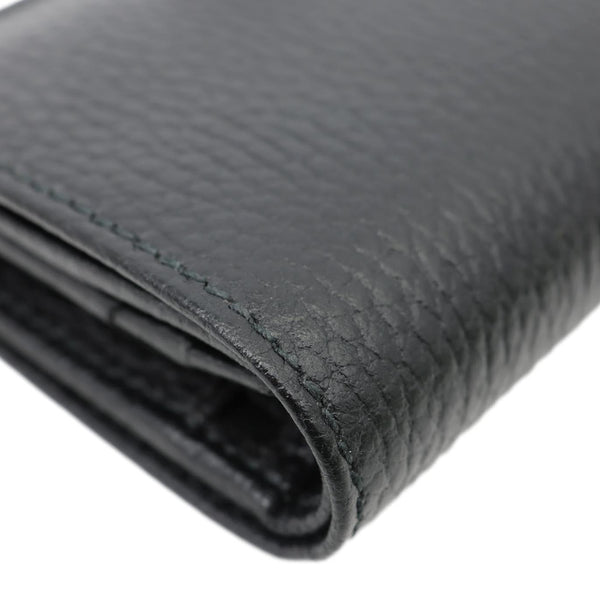 GUCCI GG Petit Marmont Leather Card Case Bi-fold Wallet Black 456126