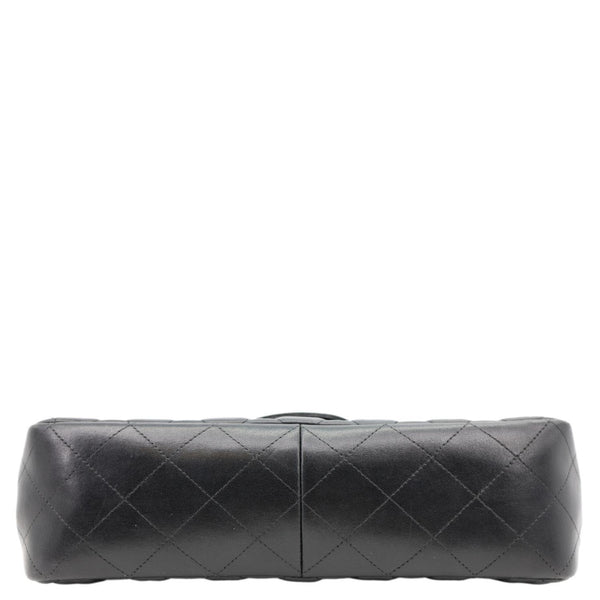 CHANEL Classic Double Flap Leather Shoulder Bag Black