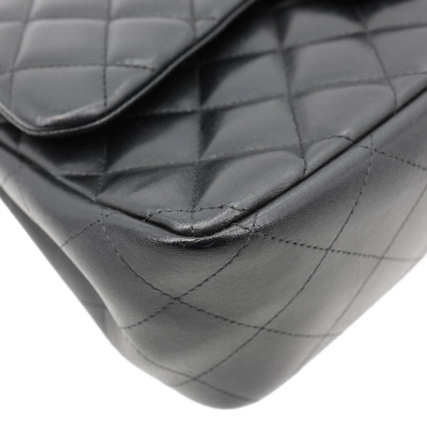 CHANEL Classic Double Flap Leather Shoulder Bag Black