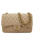 CHANEL Jumbo Classic Double Flap Quilted Lambskin Leather Shoulder Bag Beige
