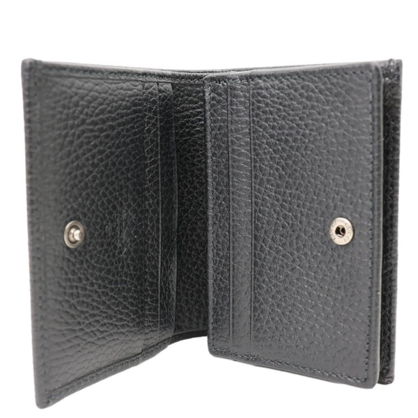 GUCCI GG Petit Marmont Leather Card Case Bi-fold Wallet Black 456126