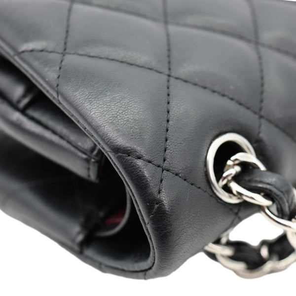 CHANEL Classic Double Flap Leather Shoulder Bag Black