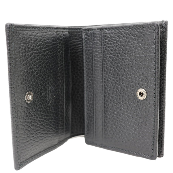 GUCCI GG Petit Marmont Leather Card Case Bi-fold Wallet Black 456126