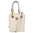 Gucci GG Marmont Mini White Matelasse Leather Tote Shoulder Bag