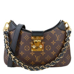 LOUIS VUITTON Twinny Monogram Canvas Shoulder Bag Brown