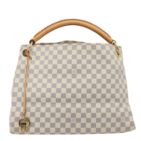 LOUIS VUITTON Artsy MM Damier Azur Hobo Bag White