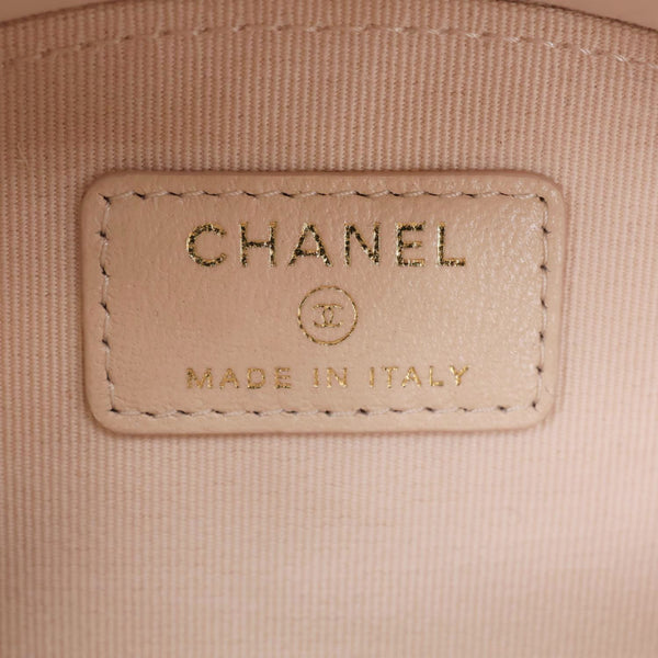 CHANEL Chic Riviera Quilted Lambskin Leather Top Handle Crossbody Vanity Case Black