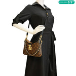 LOUIS VUITTON Twinny Monogram Canvas Shoulder Bag Brown