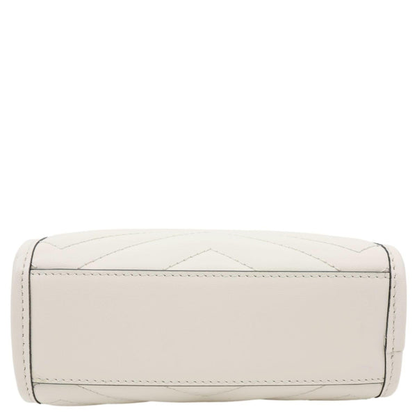 GUCCI GG Marmont Mini Matelasse Leather Tote Shoulder Bag White 696123
