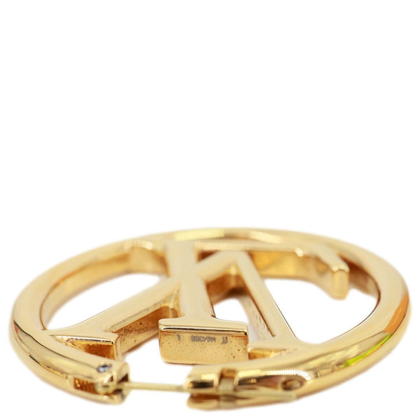 LOUIS VUITTON Louise Hoop Metal LV Circle Earrings Gold