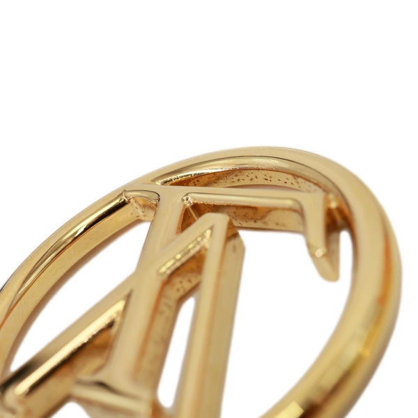 LOUIS VUITTON Louise Hoop Metal LV Circle Earrings Gold