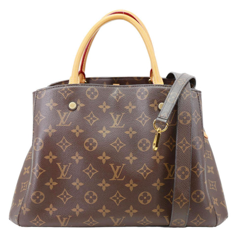 Louis Vuitton Montaigne MM Monogram Canvas Shoulder Bag Brown