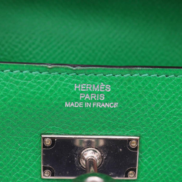 HERMES Kelly Epsom Leather Wallet Green