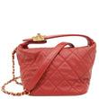 CHANEL Perfect Meeting Quilted Leather Hobo Bag Red