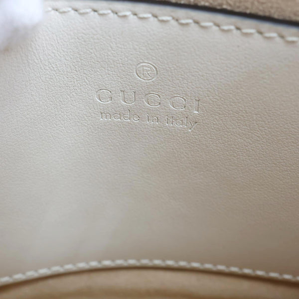 GUCCI GG Marmont Mini Matelasse Leather Tote Shoulder Bag White 696123