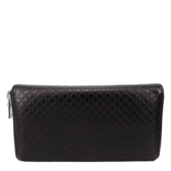 GUCCI Diamante Leather Long Wallet Navy Blue 307990