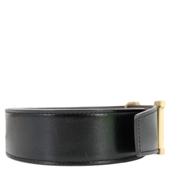 HERMES Constance H Buckle Reversible Leather Belt Black Size 90