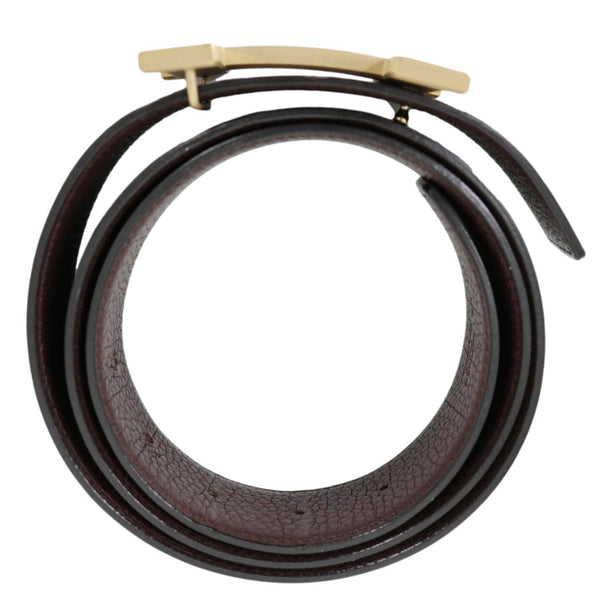 HERMES Constance H Buckle Reversible Leather Belt Black Size 90
