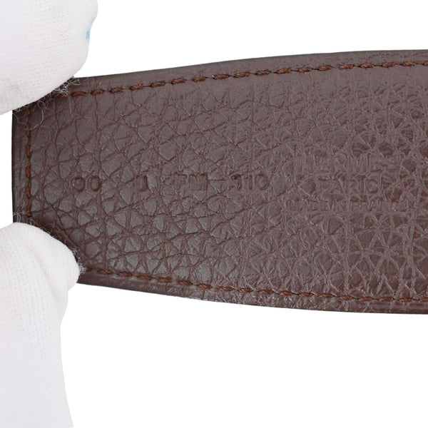 HERMES Constance H Buckle Reversible Leather Belt Black Size 90