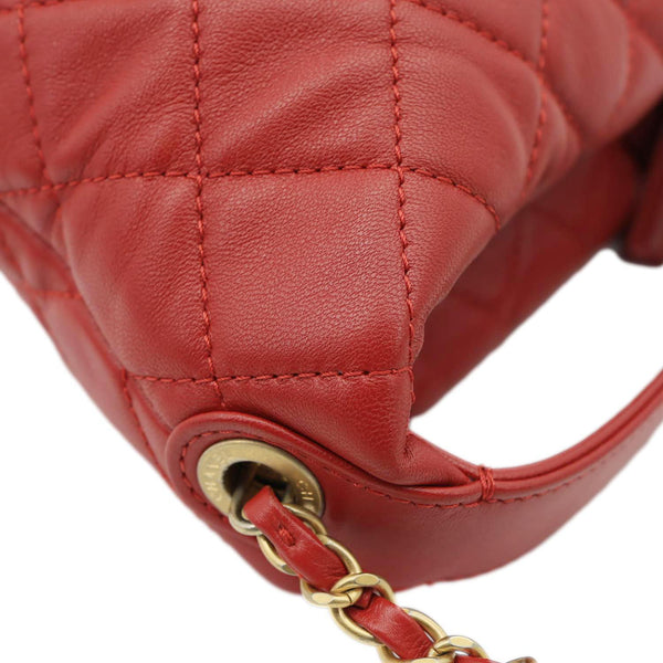 CHANEL Perfect Meeting Quilted Leather Hobo Bag Red