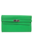 HERMES Kelly Epsom Leather Wallet Green