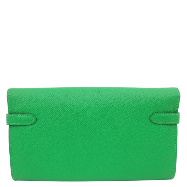 HERMES Kelly Epsom Leather Wallet Green