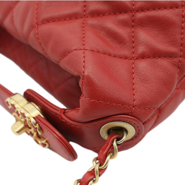 CHANEL Perfect Meeting Quilted Leather Hobo Bag Red
