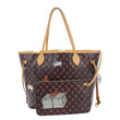 LOUIS VUITTON Neverfull MM Catogram Canvas Tote Bag Marron