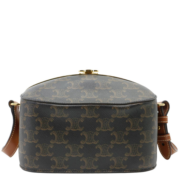 CELINE Lunch Box Triomphe Canvas Shoulder Bag Brown