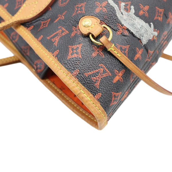 LOUIS VUITTON Neverfull MM Catogram Canvas Tote Bag Marron