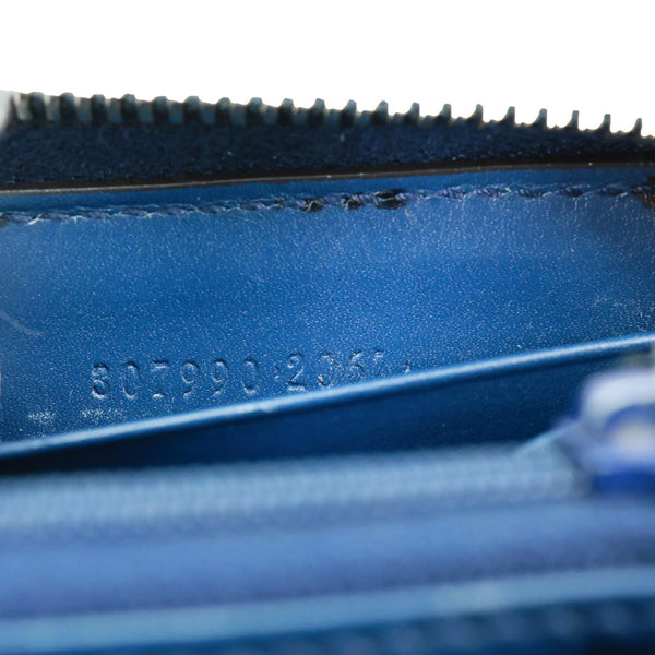 GUCCI Diamante Leather Long Wallet Navy Blue 307990
