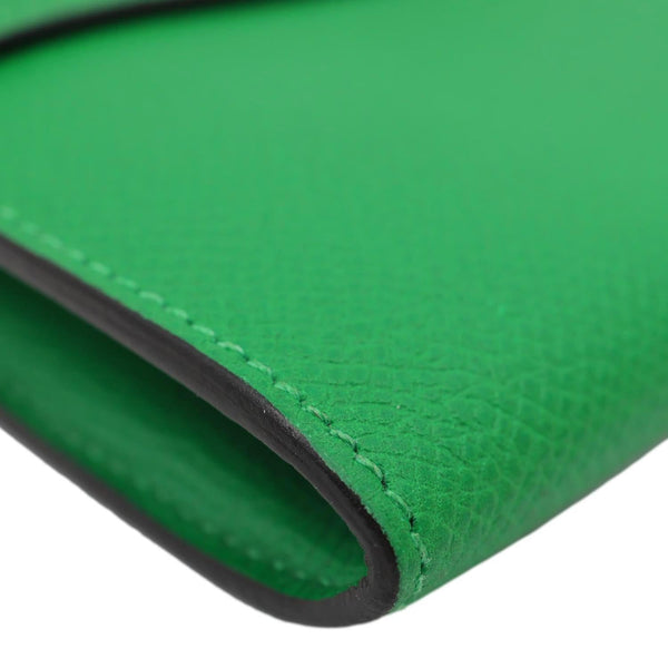HERMES Kelly Epsom Leather Wallet Green
