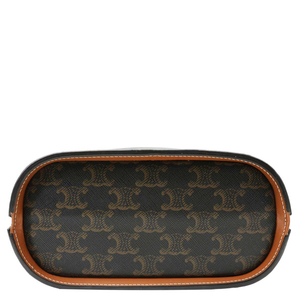 CELINE Lunch Box Triomphe Canvas Shoulder Bag Brown