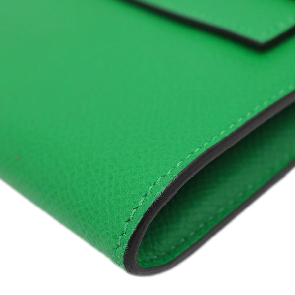 HERMES Kelly Epsom Leather Wallet Green