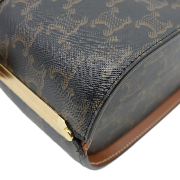 CELINE Lunch Box Triomphe Canvas Shoulder Bag Brown