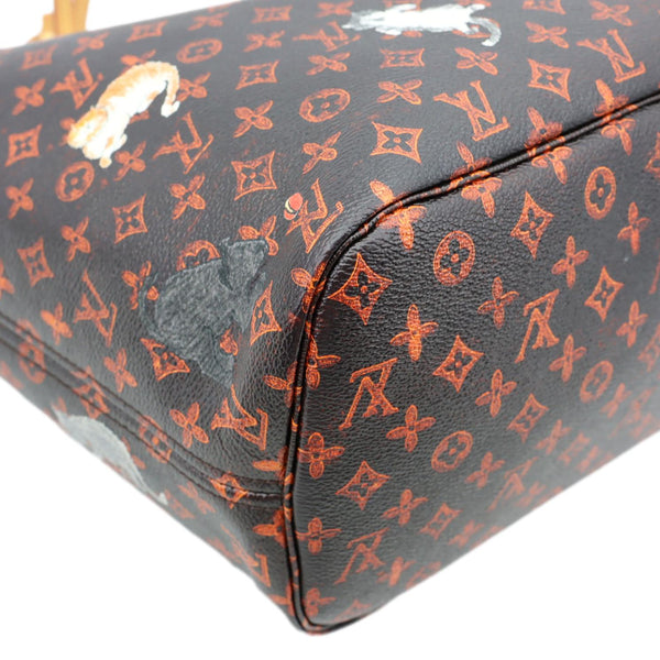 LOUIS VUITTON Neverfull MM Catogram Canvas Tote Bag Marron
