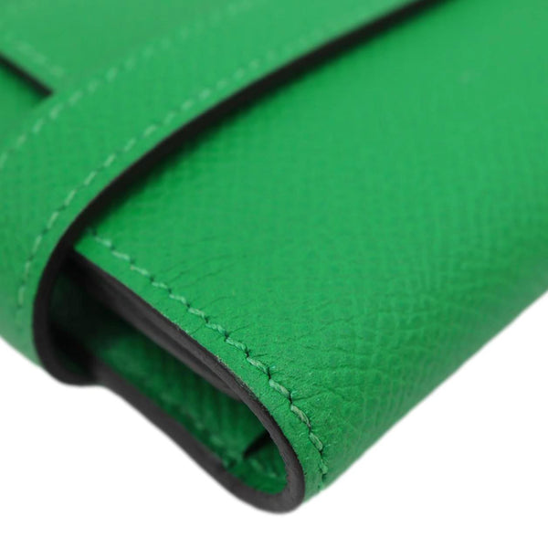 HERMES Kelly Epsom Leather Wallet Green