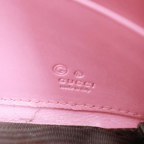 GUCCI Leather Long Zippy Wallet Pink 332747